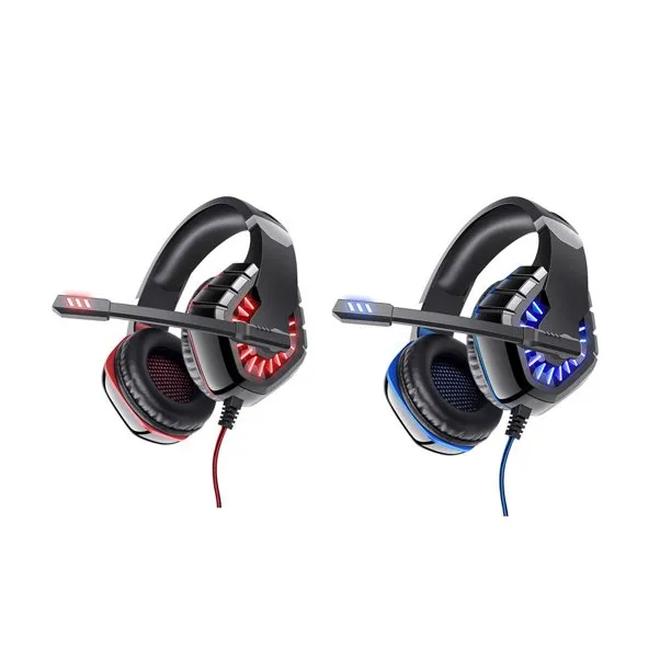 Casque de jeu avec lumières LED, écouteurs filaires, microphone rotatif – Image 5