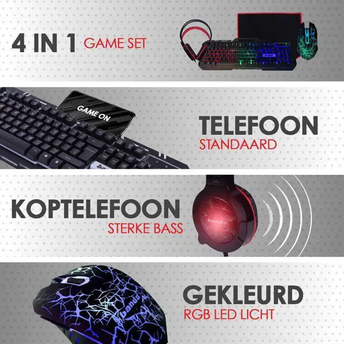 Pack gaming 4 en 1 GM-15 clavier gamer – Image 2