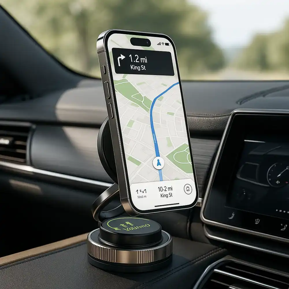 Velano VR-09 Support de Voiture Magnétique – Rotation 360°, Ventouse Ultra Puissante, Compatible MagSafe – Image 2