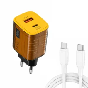 Chargeur Rapide 20W USB-A + USB-C avec Câble USB-C vers USB-C