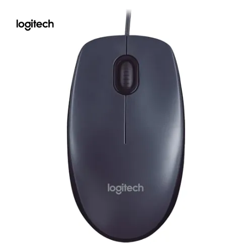 Souris filaire USB Logitech M90, suivi optique 1000 DPI, ambidextre PC/Mac/ordinateur portable - grise