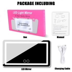 Miroir LED pour Pare-Soleil de Voiture – Rechargeable