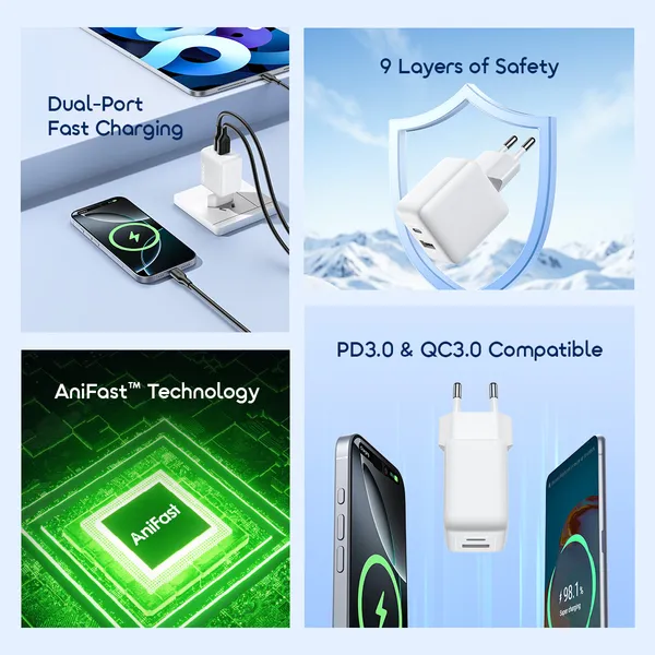 oraimo PowerCube 201 EU Type-c To Lightning Type Plug 20W Charger Kit – Image 3