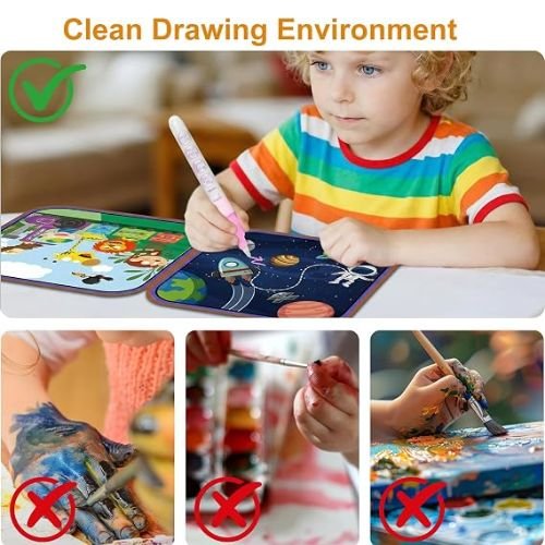 Livre Magique de Peinture à l'Eau – Thème Espace | Réutilisable | 3 Ans et + – Image 2