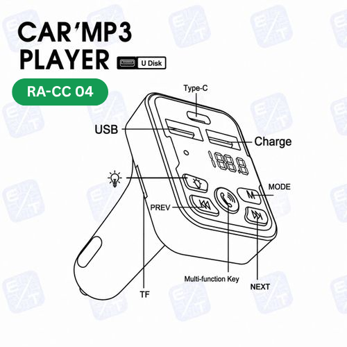 Transmetteur FM Bluetooth Voiture – Charge Rapide USB & Type-C, Kit Mains Libres – Image 3
