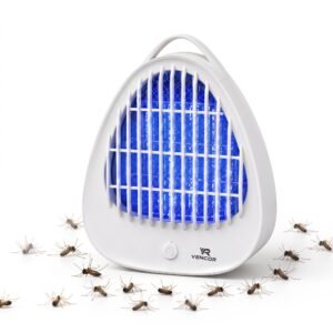 Lampe Anti-Moustiques UV Vencor HY-1 – Tue-Moustiques Électrique Blanc à Brancher, Silencieux et Sans Produit Chimique